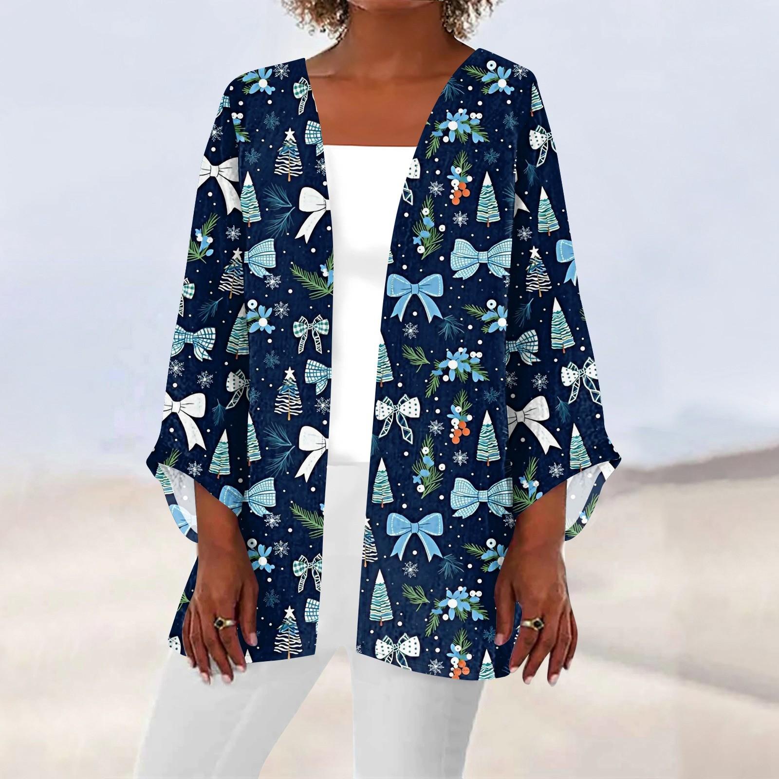 Женская повседневная мода Caot с рождественским принтом Легкая куртка средней длины Кардиган S синий
Женская повседневная мода Caot с рождественским принтом Легкая куртка средней длины Кардиган S синий