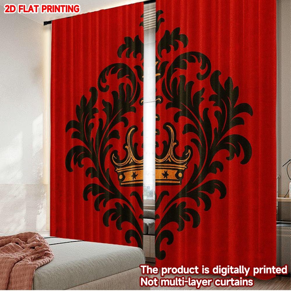 Red Crown Vine Curtains Black Baroque Scrolls Gold Rich Background Luxurious Living Room Curtain Set Of 2 Made Polyester Washable Area Ready W100*H70(CM)-Hooks&1PCS
Red Crown Vine Curtains Black Baroque Scrolls Gold Rich Background Luxurious Living Room Curtain Set Of 2 Made Polyester Washable Area Ready W100*H70(CM)-Hooks&1PCS