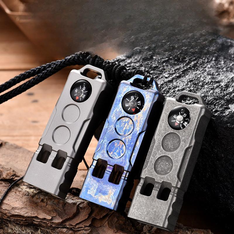 Compass Survival Whistle Two-For-One Tube Outdoor Wilderness Adventure Treble High-Decibel Boom Titanium Whistle
Compass Survival Whistle Two-For-One Tube Outdoor Wilderness Adventure Treble High-Decibel Boom Titanium Whistle