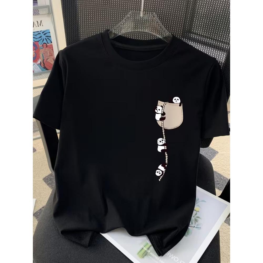 Women Oversized Panda Print Short Sleeve Tee 2026 New Summer Casual Loose Daily Wear Streetwear Round Neck Top S
Women Oversized Panda Print Short Sleeve Tee 2026 New Summer Casual Loose Daily Wear Streetwear Round Neck Top S