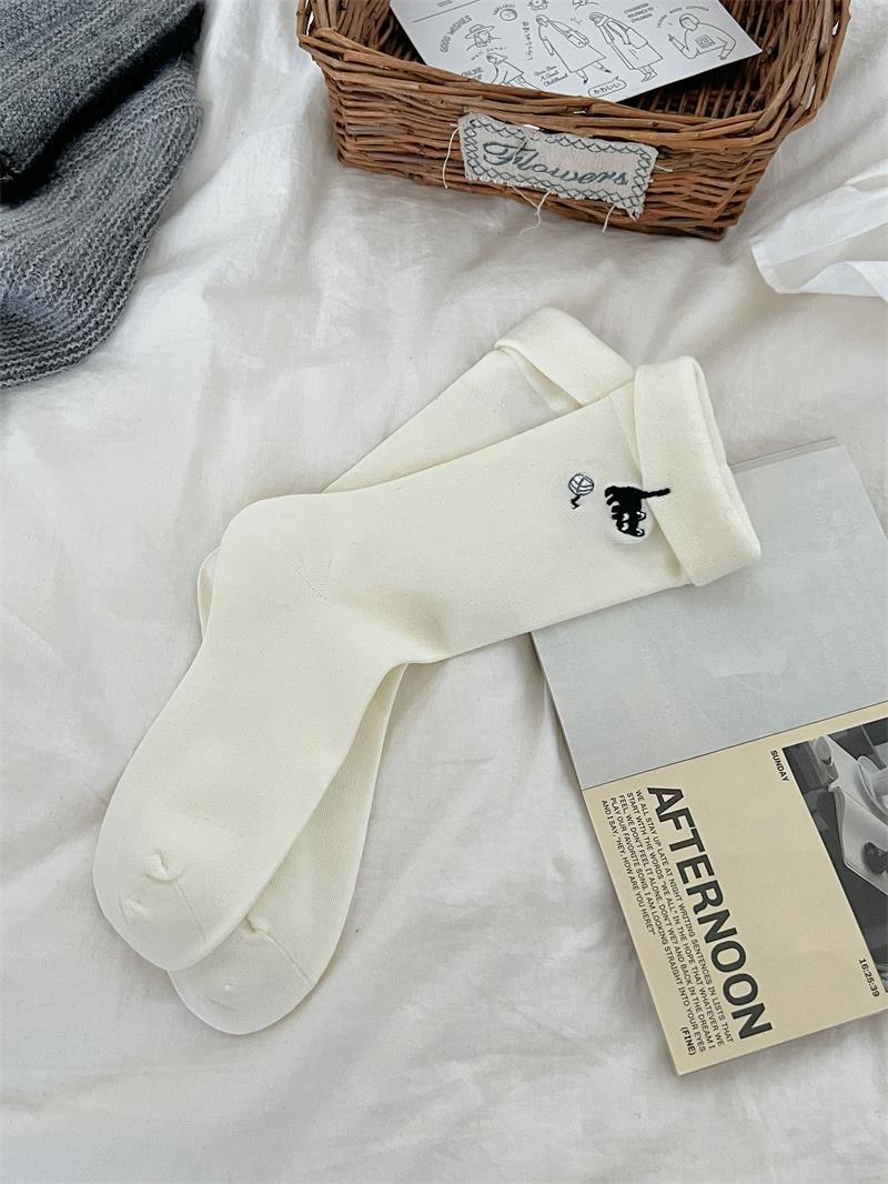 Autumn Cat Embroidered Mid-Calf Socks - Black, White, Gray, Cotton, Versatile, Women s One Size вершковий/білий
Autumn Cat Embroidered Mid-Calf Socks - Black, White, Gray, Cotton, Versatile, Women s One Size вершковий/білий