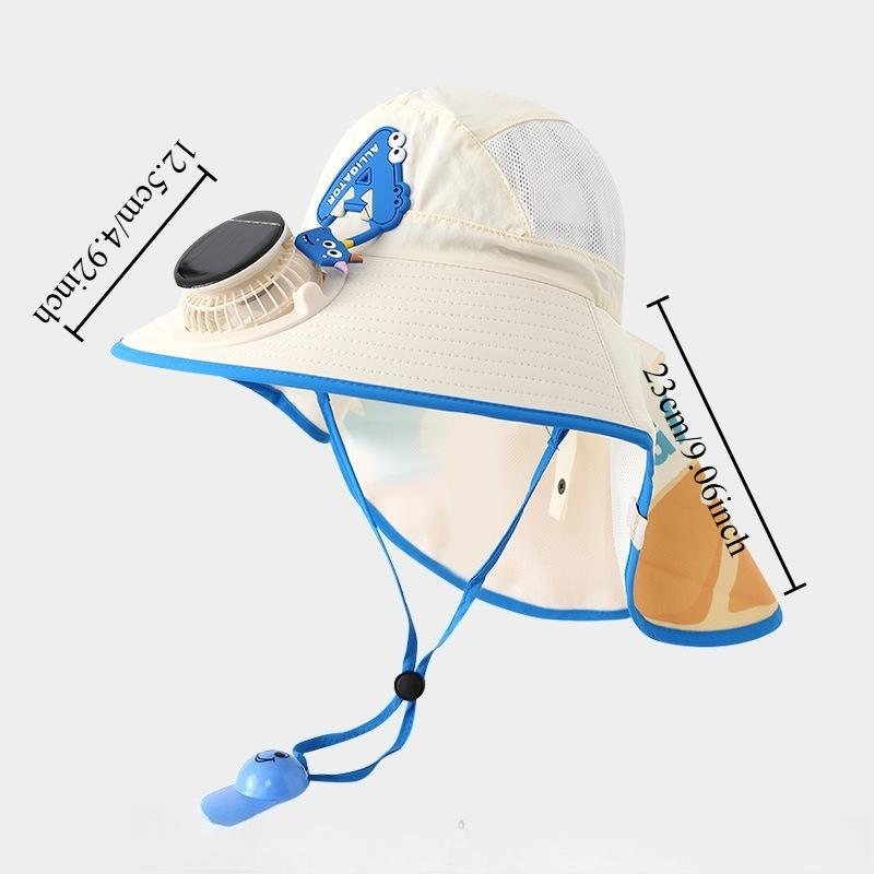 Kids Letter Solar Fan Sun Hat with Neck Flap Breathable Mesh Wide Brim Outdoor UV Protection Cap for Boys Girls One Size
Kids Letter Solar Fan Sun Hat with Neck Flap Breathable Mesh Wide Brim Outdoor UV Protection Cap for Boys Girls One Size