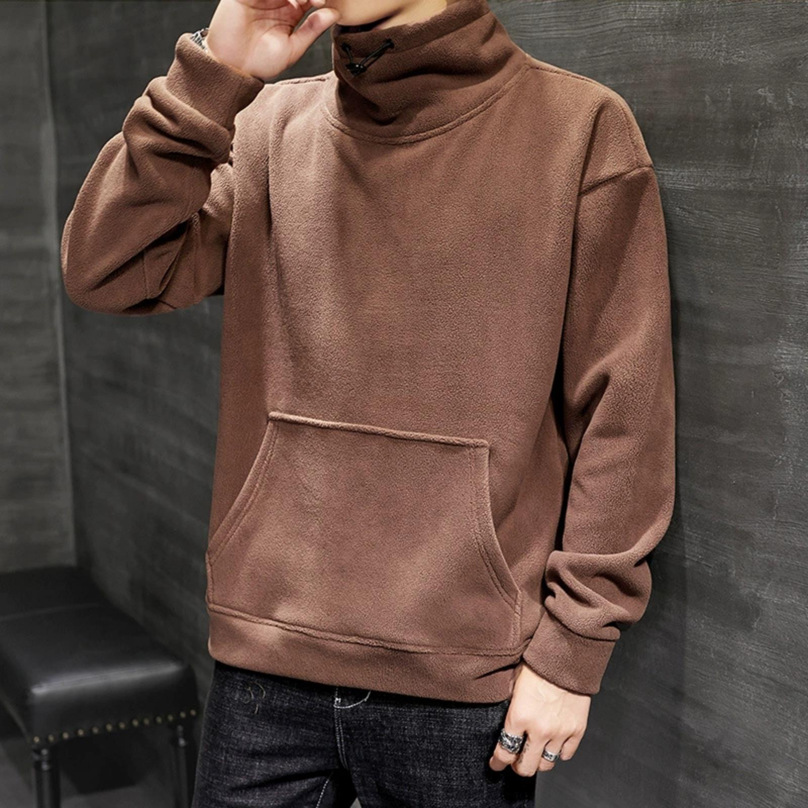 Men s Casual Solid Color Round-neck Long-sleeved Pocket Sweatshirt, Men s Fleece Thickened Warm High-neck Sweatshirt XL
Men s Casual Solid Color Round-neck Long-sleeved Pocket Sweatshirt, Men s Fleece Thickened Warm High-neck Sweatshirt XL