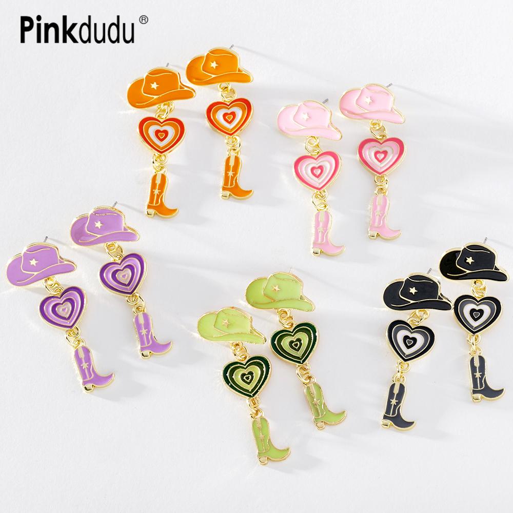 Pinkdudu модные девушки креативные серьги-капли особый дизайн шляпа любовь ковбойские сапоги висячие серьги для женщин PD1172
Pinkdudu модные девушки креативные серьги-капли особый дизайн шляпа любовь ковбойские сапоги висячие серьги для женщин PD1172