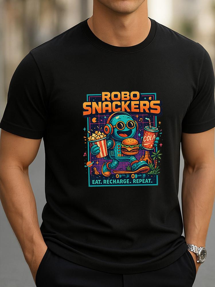 Robo Snackers T-Shirt Funny Robot Eating Burger Graphic Tee Eat Recharge Repeat Unisex T-Shirt L
Robo Snackers T-Shirt Funny Robot Eating Burger Graphic Tee Eat Recharge Repeat Unisex T-Shirt L