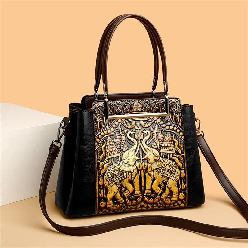New Vintage Embossed Handmade Handbag For Women Versatile PU Leather Shoulder Bag 3 Layers Large Capacity Crossbody Bags Female чорний
New Vintage Embossed Handmade Handbag For Women Versatile PU Leather Shoulder Bag 3 Layers Large Capacity Crossbody Bags Female чорний