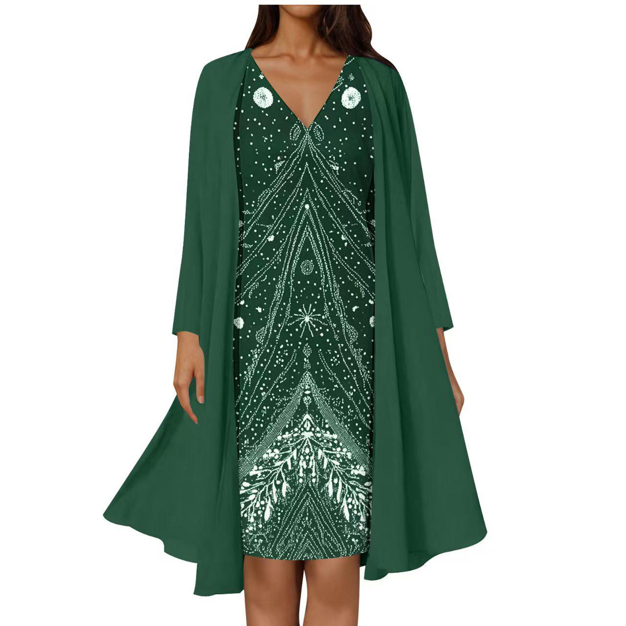 3D Print Long Chiffon V-Neck Dress Set with Long Sleeve Shirt - European and American Spring/Autumn Style XXL
3D Print Long Chiffon V-Neck Dress Set with Long Sleeve Shirt - European and American Spring/Autumn Style XXL