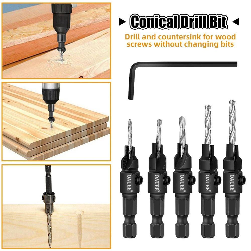 One-piece Woodworking Drill Bit Set 1/4 Hex Shank Countersink Drill Bit Hand Drill золотий
One-piece Woodworking Drill Bit Set 1/4 Hex Shank Countersink Drill Bit Hand Drill золотий
