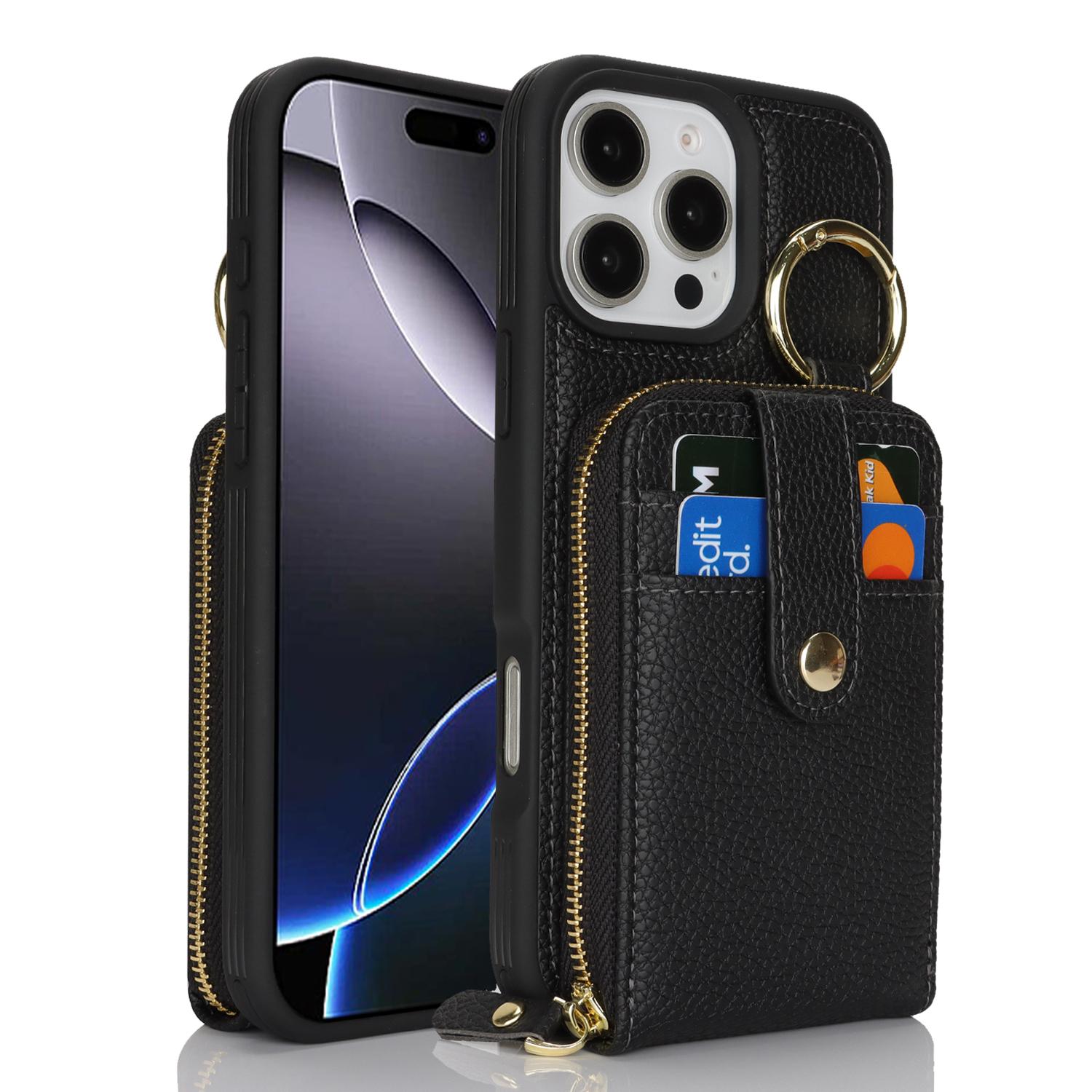 For iPhone 15 Pro Max Case with Zipper Pouch/Ring Kickstand/Strap Litchi Texture PU + TPU Phone Cover A
For iPhone 15 Pro Max Case with Zipper Pouch/Ring Kickstand/Strap Litchi Texture PU + TPU Phone Cover A