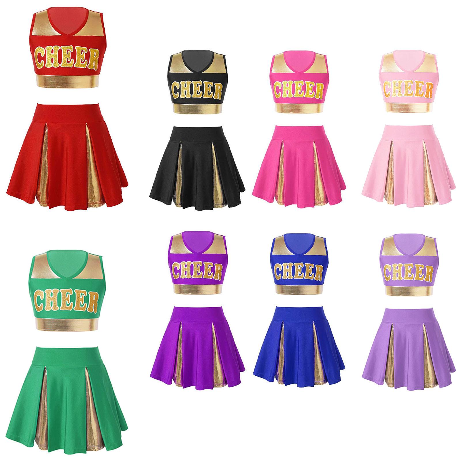 Kids Girls Cheerleading Dance Set Patchwork Style Sleeveless V Neck Letter Print Crop Top with Elastic Waist Skirt 15-16 Years лавандовий
Kids Girls Cheerleading Dance Set Patchwork Style Sleeveless V Neck Letter Print Crop Top with Elastic Waist Skirt 15-16 Years лавандовий