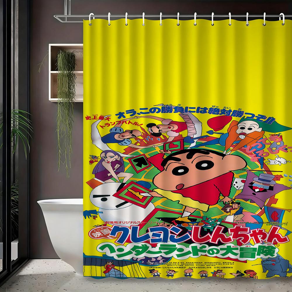 Crayon Shin-Chan Himawari & Pink Crocodile Toy Cartoon 2D Print Waterproof Shower Curtain, Minimalist White With Colorful Stars W60H190(CM)-1 Pcs
Crayon Shin-Chan Himawari & Pink Crocodile Toy Cartoon 2D Print Waterproof Shower Curtain, Minimalist White With Colorful Stars W60H190(CM)-1 Pcs