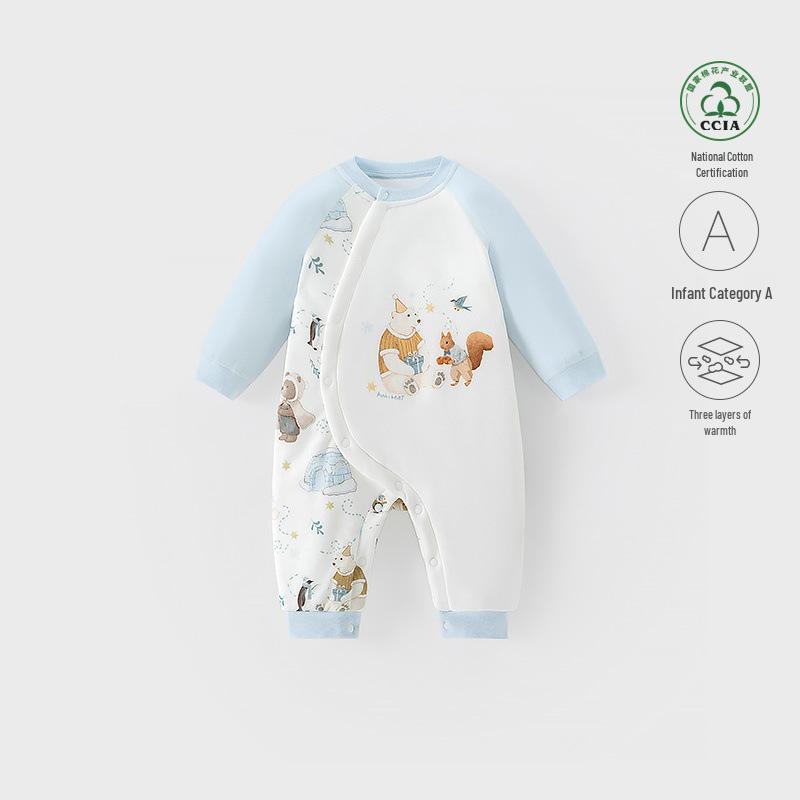 Newborn Boys Pure Cotton Padded Jumpsuit - Warm, Seamless, Long Sleeve Romper for Autumn/Winter 73cm
Newborn Boys Pure Cotton Padded Jumpsuit - Warm, Seamless, Long Sleeve Romper for Autumn/Winter 73cm