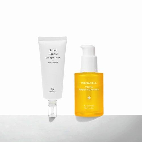 Cherem Elasticity Whitening 2-piece Set (Vitamin Essence 30ml + Super Double Collagen Serum 60ml)_636891
Cherem Elasticity Whitening 2-piece Set (Vitamin Essence 30ml + Super Double Collagen Serum 60ml)_636891