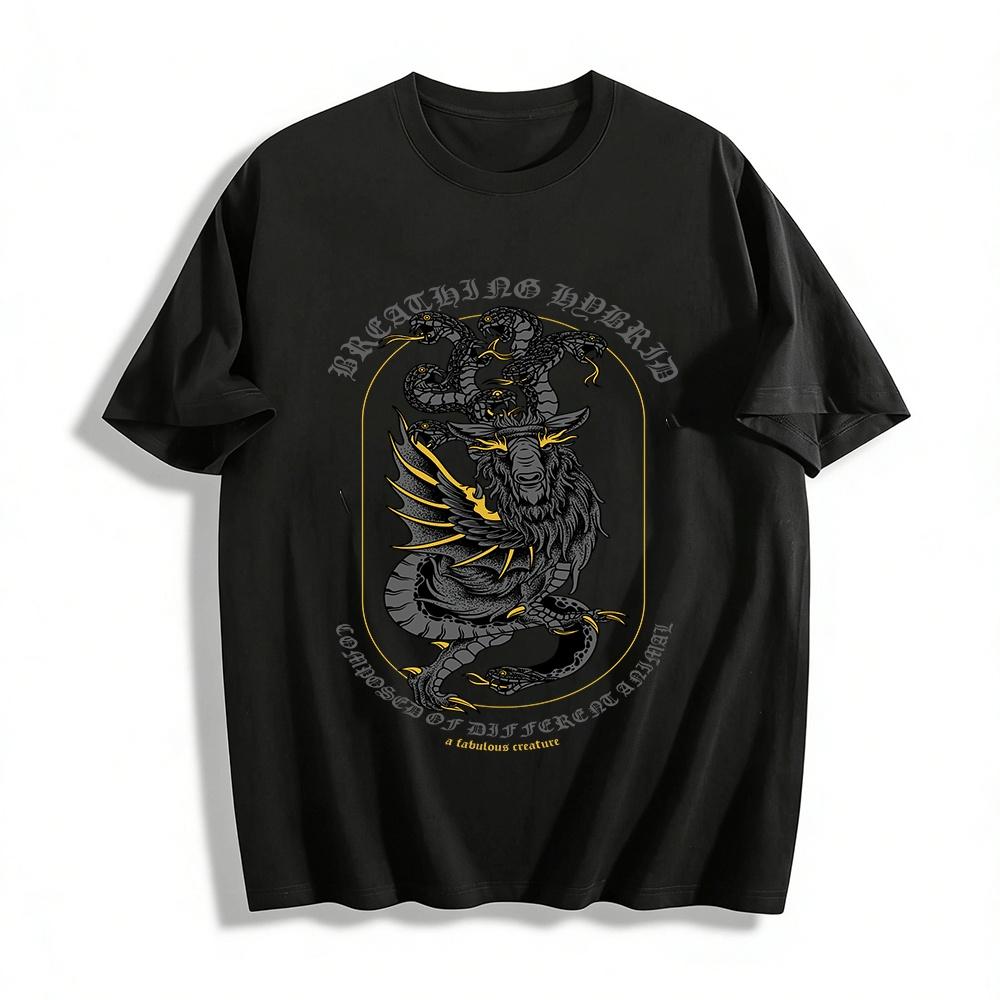 Mythical Hydra Winged Beast Print Tee Vintage Dark Hybrid Top Pure cotton T-shirt XXS
Mythical Hydra Winged Beast Print Tee Vintage Dark Hybrid Top Pure cotton T-shirt XXS