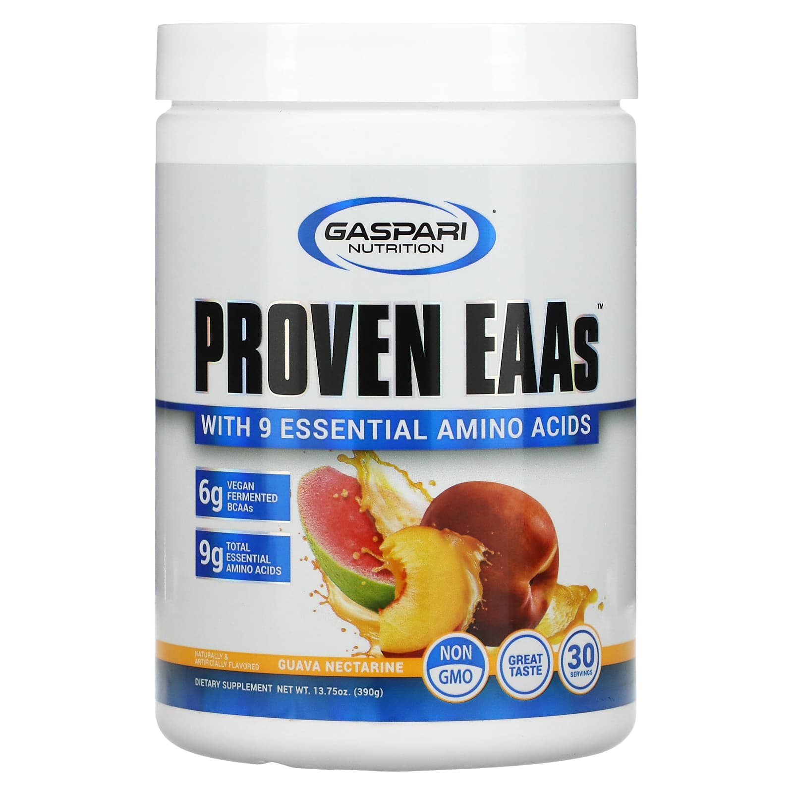 Gaspari Nutrition, Proven EAAs™ with 9 Essential Amino Acids, Guava Nectarine, 13.75 g (390 g)
Gaspari Nutrition, Proven EAAs™ with 9 Essential Amino Acids, Guava Nectarine, 13.75 g (390 g)