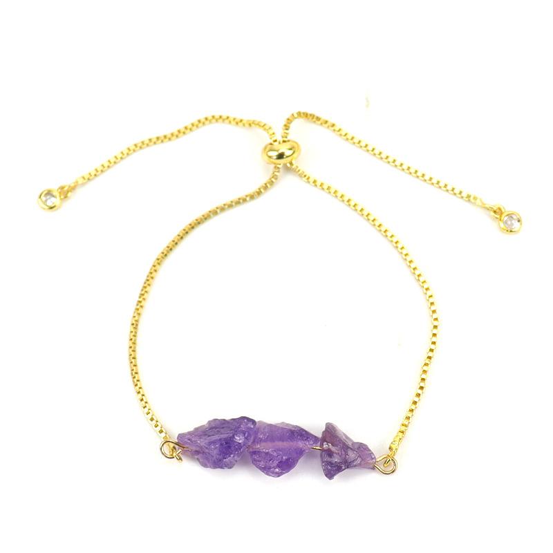 Natural Rough Stone Crystal Push-Pull Pull Bracelet Adjustable Gold Color Retention Bracelet B43 аметист
Natural Rough Stone Crystal Push-Pull Pull Bracelet Adjustable Gold Color Retention Bracelet B43 аметист