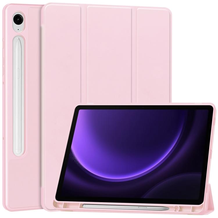 3-Fold Pure Color TPU Smart Leather Tablet Case with Pen Slot For Samsung Galaxy Tab S9 FE / S10 FE рожевий
3-Fold Pure Color TPU Smart Leather Tablet Case with Pen Slot For Samsung Galaxy Tab S9 FE / S10 FE рожевий