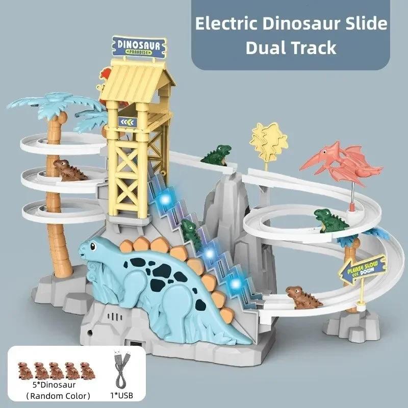 Electric Double Track Dinosaur Car Slide Climbing Stairs Adventure Dinosaur Railcar Music Educational Toys for Children Gift синій
Electric Double Track Dinosaur Car Slide Climbing Stairs Adventure Dinosaur Railcar Music Educational Toys for Children Gift синій