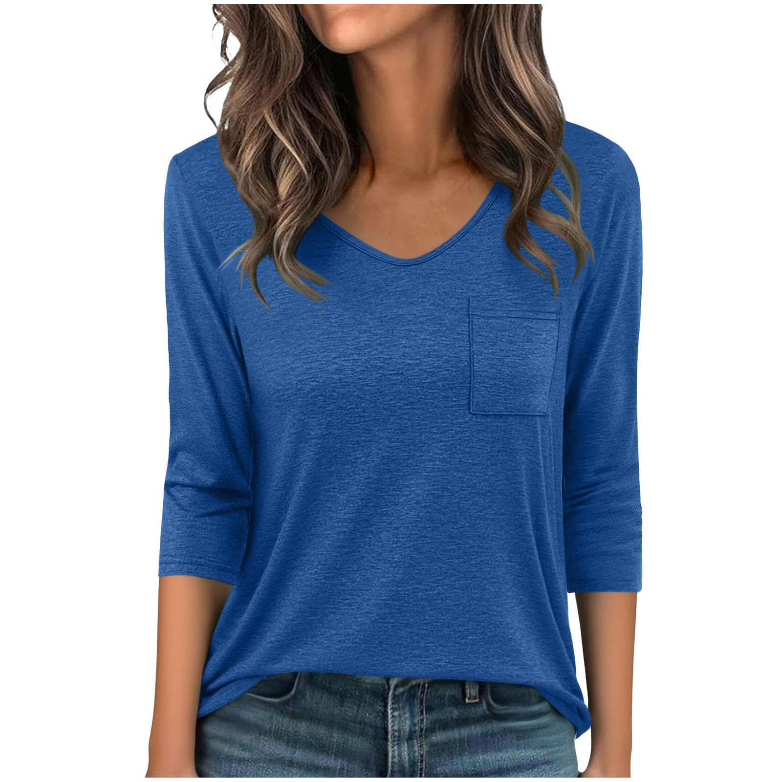 Women s V-Neck Shirt: Casual Elegant T-Shirt Top L синий
Women s V-Neck Shirt: Casual Elegant T-Shirt Top L синий