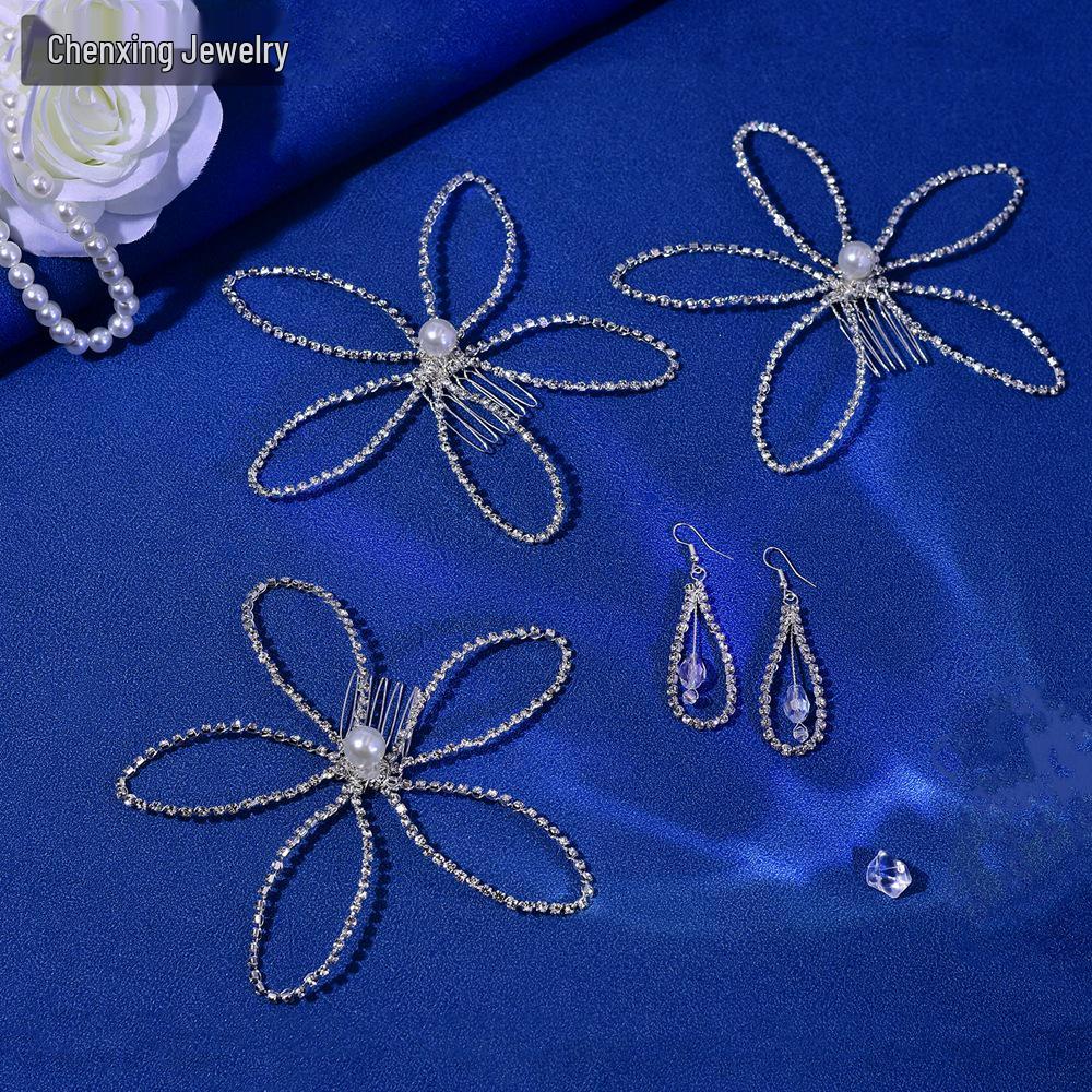 CX367 Bridal Hair Comb Set: Handmade Rhinestone Pearl Accessories for Wedding, Evening, and Photography
CX367 Bridal Hair Comb Set: Handmade Rhinestone Pearl Accessories for Wedding, Evening, and Photography