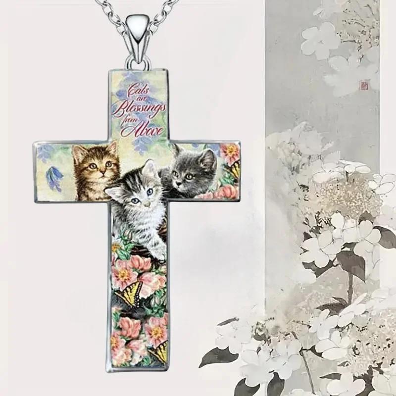 Cute Little Cat Cross Pendant Necklace for Women Girls Creative Copper Color Stainless Steel Daily Zircon Accessories
Cute Little Cat Cross Pendant Necklace for Women Girls Creative Copper Color Stainless Steel Daily Zircon Accessories