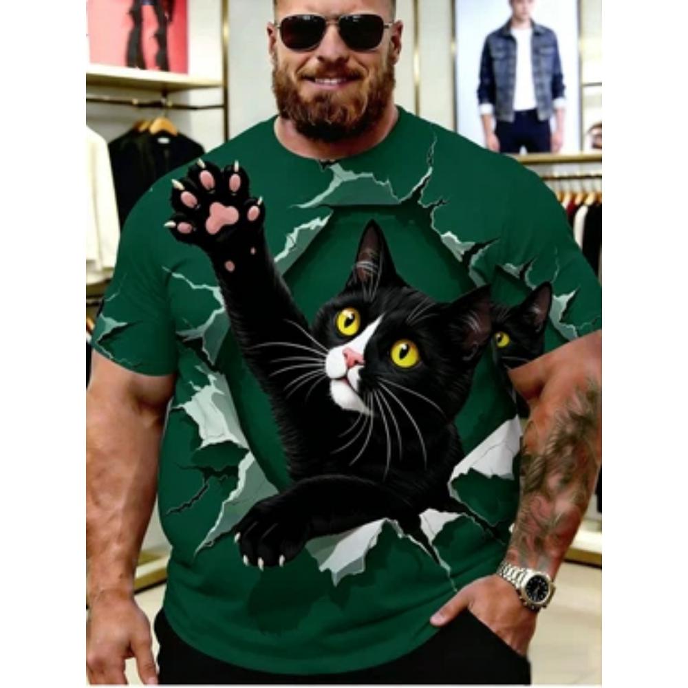 Men s large size short-sleeved T-shirt 3D cat pattern fun printed round neck loose summer casual trendy short-sleeved top 6XL
Men s large size short-sleeved T-shirt 3D cat pattern fun printed round neck loose summer casual trendy short-sleeved top 6XL