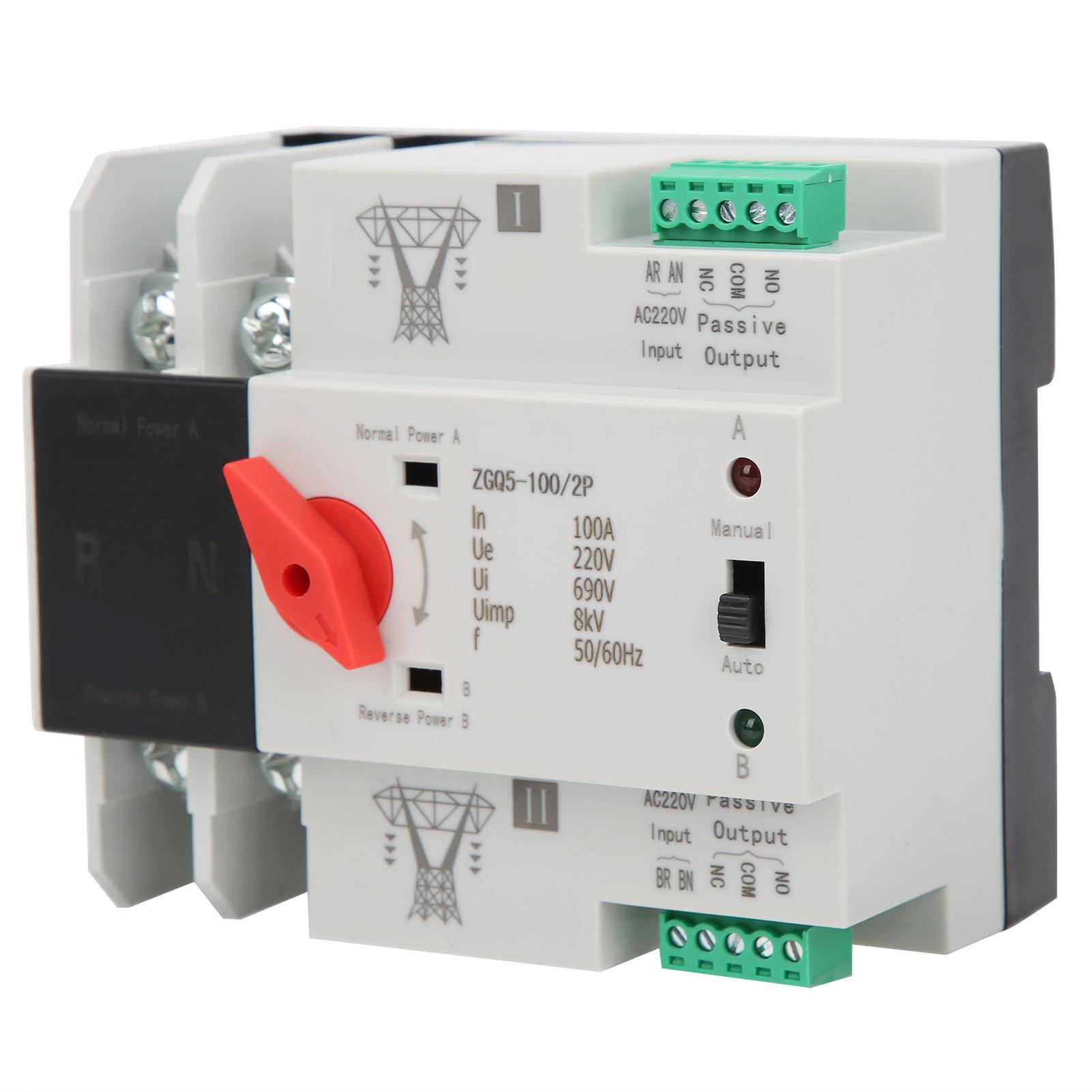 2P 100A Dual Power Automatic Transfer Switch Uninterrupted 2 Way Controller ZGQ5-100/2P Conversion Switch 100A 
2P 100A Dual Power Automatic Transfer Switch Uninterrupted 2 Way Controller ZGQ5-100/2P Conversion Switch 100A