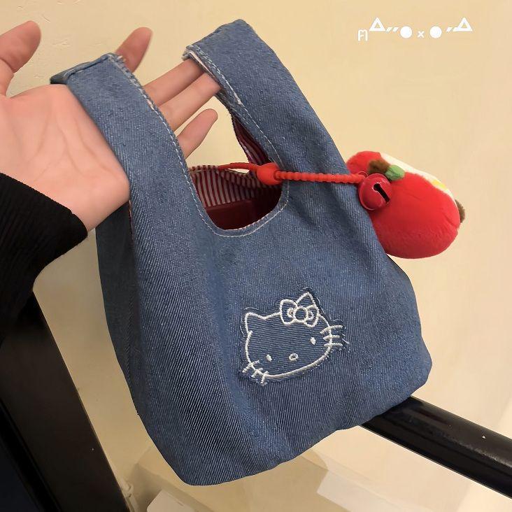Chic Denim Kitty Embroidered Tote – Portable Colorblock Handbag for Commutes
Chic Denim Kitty Embroidered Tote – Portable Colorblock Handbag for Commutes