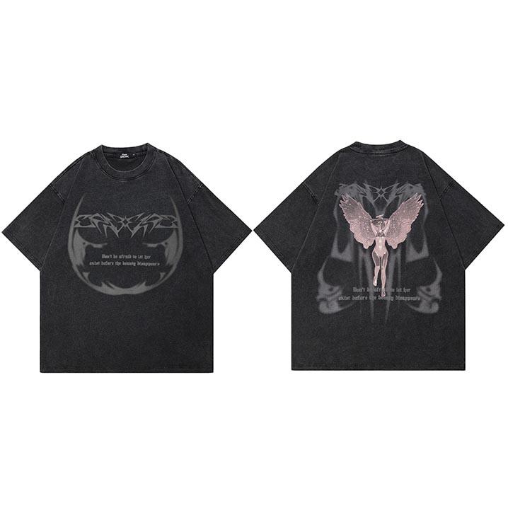 Hip Hop Retro Streetwear Washed Black TShirt Vintage Graphic Angel Wings T Shirt Cotton Unisex Tshirt Men Tops Tee Hipster S
Hip Hop Retro Streetwear Washed Black TShirt Vintage Graphic Angel Wings T Shirt Cotton Unisex Tshirt Men Tops Tee Hipster S