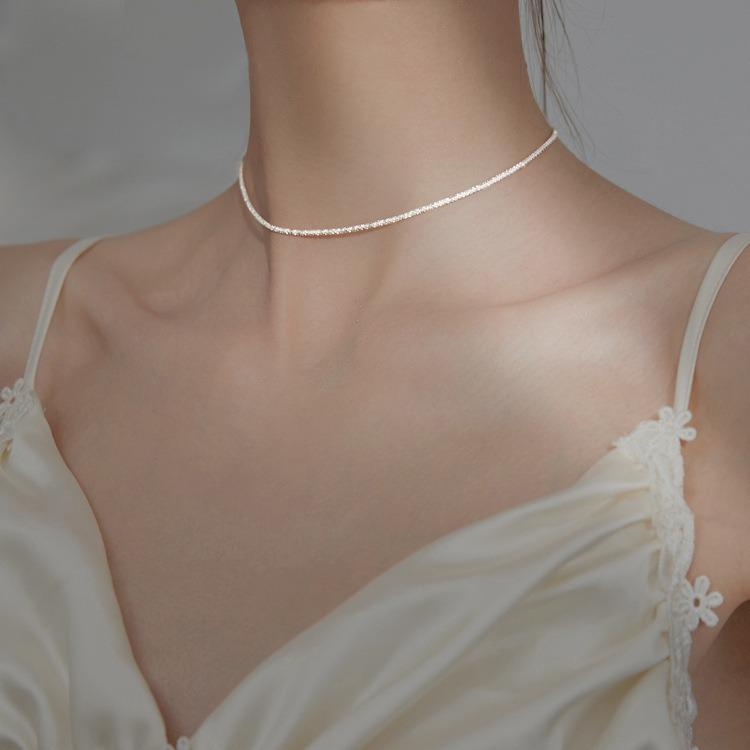 925 Silver-Plated Starry Sky Clavicle Chain Necklace for Women - Simple Korean Style Choker
925 Silver-Plated Starry Sky Clavicle Chain Necklace for Women - Simple Korean Style Choker
