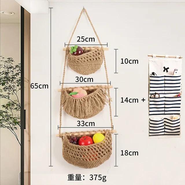 3 Pack 3 Tier INS Macrame Hanging Baskets Handmade Woven Wall Bag Kitchen Wall Mount Fruit Storage Household Food Organizer Rack коричневий
3 Pack 3 Tier INS Macrame Hanging Baskets Handmade Woven Wall Bag Kitchen Wall Mount Fruit Storage Household Food Organizer Rack коричневий