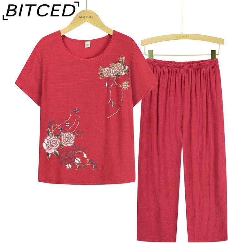 BITCED Летний комплект из двух предметов для женщин среднего и пожилого возраста: Мамин наряд, бабушкина футболка с короткими рукавами и топ, а также пижама старушки XXXXL красный
BITCED Летний комплект из двух предметов для женщин среднего и пожилого возраста: Мамин наряд, бабушкина футболка с короткими рукавами и топ, а также пижама старушки XXXXL красный