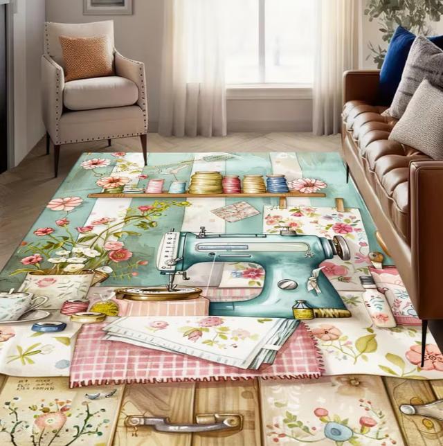 A Vintage Sewing Machine Patterned Carpet 2D Printed Decor Carpet Living Rooms Bedrooms Corridors Soft and Comfortable Carpet 40x60cm
A Vintage Sewing Machine Patterned Carpet 2D Printed Decor Carpet Living Rooms Bedrooms Corridors Soft and Comfortable Carpet 40x60cm