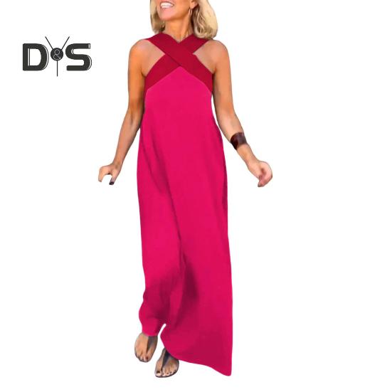 Женское платье без рукавов с перекрещивающейся бретелью через шею, летнее сексуальное платье макси с открытой спиной А-силуэта с открытыми плечами, длинное платье в стиле бохо 2XL розы красного
Женское платье без рукавов с перекрещивающейся бретелью через шею, летнее сексуальное платье макси с открытой спиной А-силуэта с открытыми плечами, длинное платье в стиле бохо 2XL розы красного