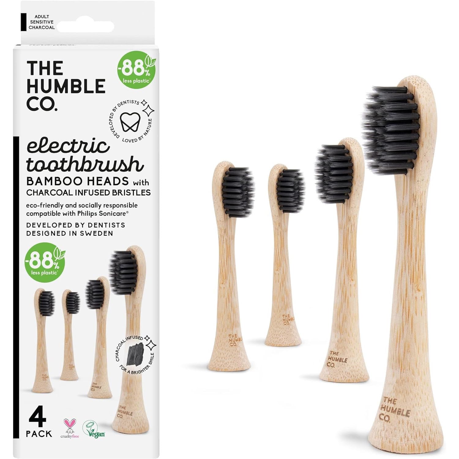 THE HUMBLE Bamboo electric toothbrush replacement brush sensitive CO. (for Sonicare) чорний
THE HUMBLE Bamboo electric toothbrush replacement brush sensitive CO. (for Sonicare) чорний