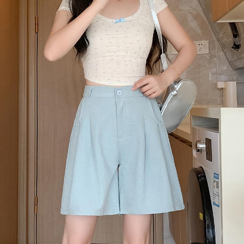 Suit Shorts Women s Summer Thin High Waist Casual Loose Drape Thin Wide Leg Five-point Pants S світло-синій колір
Suit Shorts Women s Summer Thin High Waist Casual Loose Drape Thin Wide Leg Five-point Pants S світло-синій колір