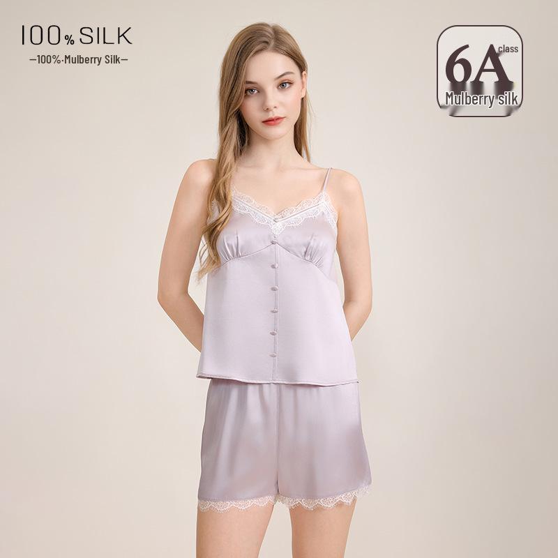 2026 French Silk Pajama Set for Women - 100% Mulberry Silk Camisole & Shorts with Chest Pads XL (60-72.5 kg)
2026 French Silk Pajama Set for Women - 100% Mulberry Silk Camisole & Shorts with Chest Pads XL (60-72.5 kg)