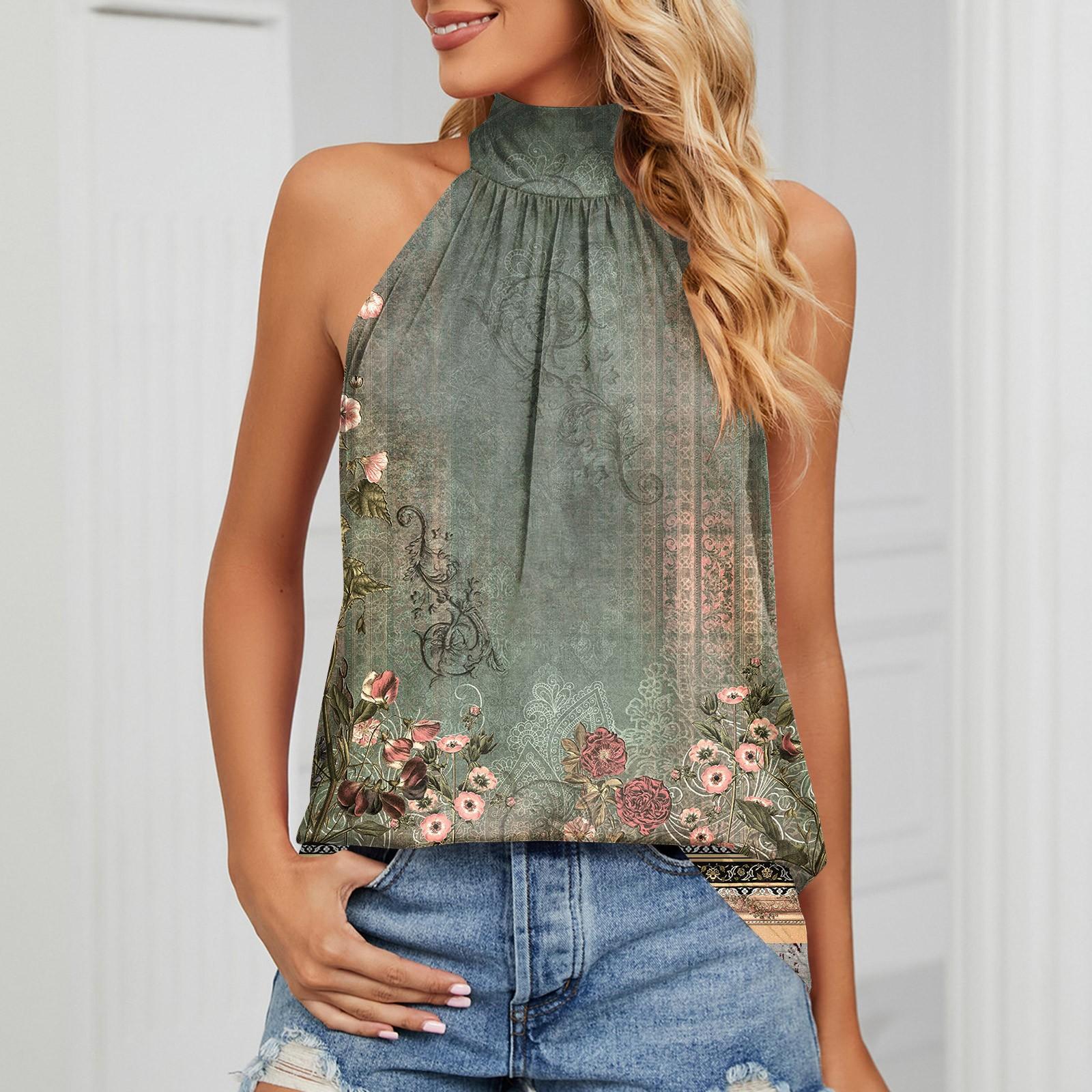 Женская сексуальная плиссированная футболка с круглым вырезом и винтажным цветочным принтом без рукавов на бретельках, топы M
Женская сексуальная плиссированная футболка с круглым вырезом и винтажным цветочным принтом без рукавов на бретельках, топы M