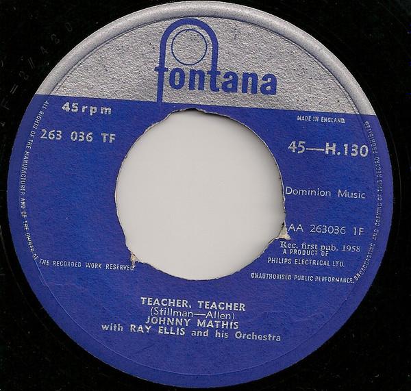 7-дюймовая пластинка JOHNNY MATHIS - Teacher Teacher / Easy To Love 45H130 Fontana 1958 UK Jazz Used
7-дюймовая пластинка JOHNNY MATHIS - Teacher Teacher / Easy To Love 45H130 Fontana 1958 UK Jazz Used