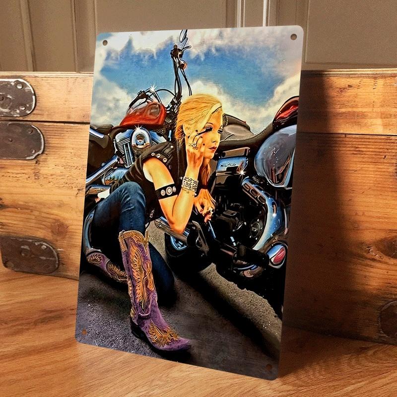 1 piece: Vintage motorcycle girl tinplate painting, garage bar wall decoration, American country style metal plaque, retro home (as the picture,20x30cm)
1 piece: Vintage motorcycle girl tinplate painting, garage bar wall decoration, American country style metal plaque, retro home (as the picture,20x30cm)