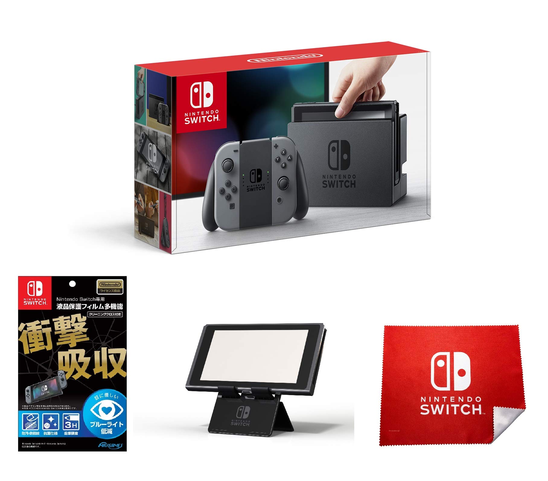 Nintendo Switch main unit LCD protective film with licensed Compact stand for Nintendo Switch Microfiber cloth (Nintendo Switch) [Joy-Con (L) / (R) сірий колір
Nintendo Switch main unit LCD protective film with licensed Compact stand for Nintendo Switch Microfiber cloth (Nintendo Switch) [Joy-Con (L) / (R) сірий колір