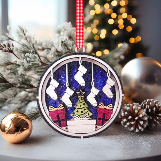 Yousheng Christmas Wooden Pendant 3D Multi-layered Christmas Stockings Hanging Ornament Festive Tree Ornament for Family Party Decor 1pc
Yousheng Christmas Wooden Pendant 3D Multi-layered Christmas Stockings Hanging Ornament Festive Tree Ornament for Family Party Decor 1pc