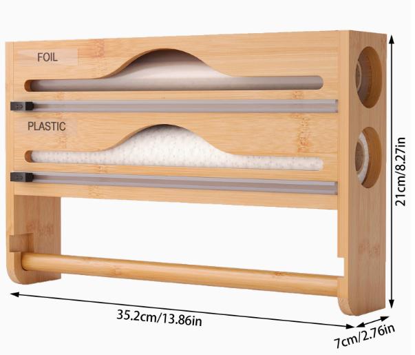 Wooden Cling Film Dispenser Cutter Box Kitchen Organizer Storage Shelf Towel Paper Floating Wall Accessory
Wooden Cling Film Dispenser Cutter Box Kitchen Organizer Storage Shelf Towel Paper Floating Wall Accessory