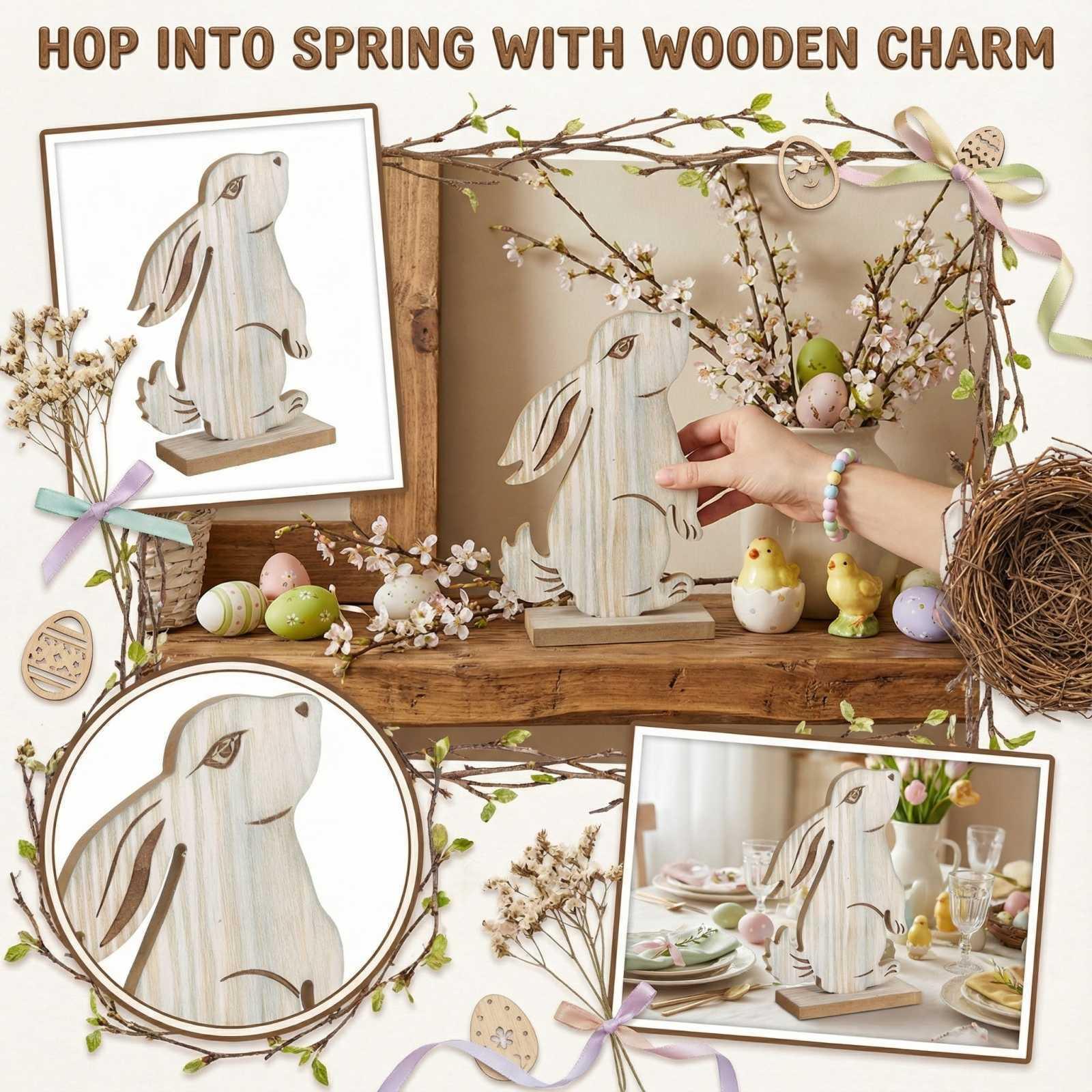 Wooden Animal Figurine Creative Easter Decoration Party Ornament Desktop Decor One Size
Wooden Animal Figurine Creative Easter Decoration Party Ornament Desktop Decor One Size