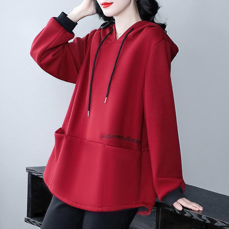 Red Embroidered Fleece Lined Slimming Hoodie for Moms - Warm Autumn/Winter Long Sleeve Plus Size Top 4XL (180-200 Jin)
Red Embroidered Fleece Lined Slimming Hoodie for Moms - Warm Autumn/Winter Long Sleeve Plus Size Top 4XL (180-200 Jin)
