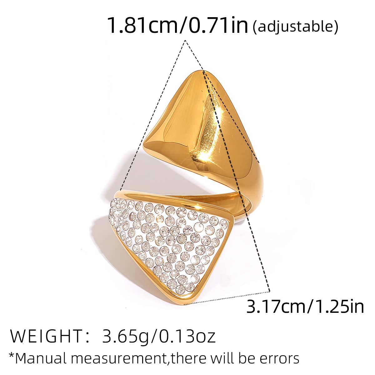 Statement Stainless Steel Delicate Shiny Cubic Zirconia Ring For Women High Quality 18K Gold PVD Plated Finger Zircon Gift resizable
Statement Stainless Steel Delicate Shiny Cubic Zirconia Ring For Women High Quality 18K Gold PVD Plated Finger Zircon Gift resizable