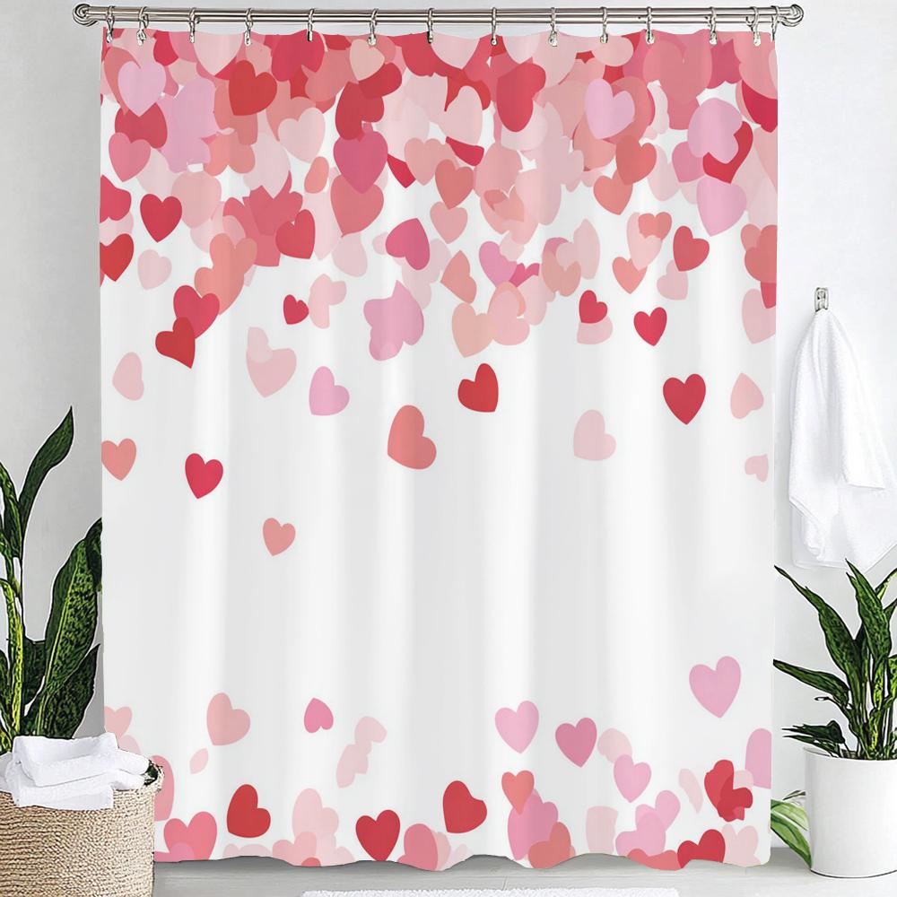 Romantic Red Heart Waterproof Shower Curtain For Bathroom, Love Theme Romance Home Fabric Bathroom Decorative Curtain With Hooks W60H190(CM)-1 Pcs
Romantic Red Heart Waterproof Shower Curtain For Bathroom, Love Theme Romance Home Fabric Bathroom Decorative Curtain With Hooks W60H190(CM)-1 Pcs