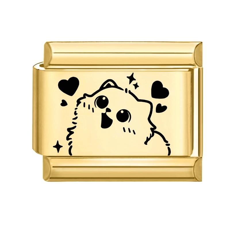 Laser Engraving Black Cute Cats NO.7 Heart Moon Gold Color Italian Charm Links Fit 9mm Stainless Steel Bracelet Women DIY Making
Laser Engraving Black Cute Cats NO.7 Heart Moon Gold Color Italian Charm Links Fit 9mm Stainless Steel Bracelet Women DIY Making