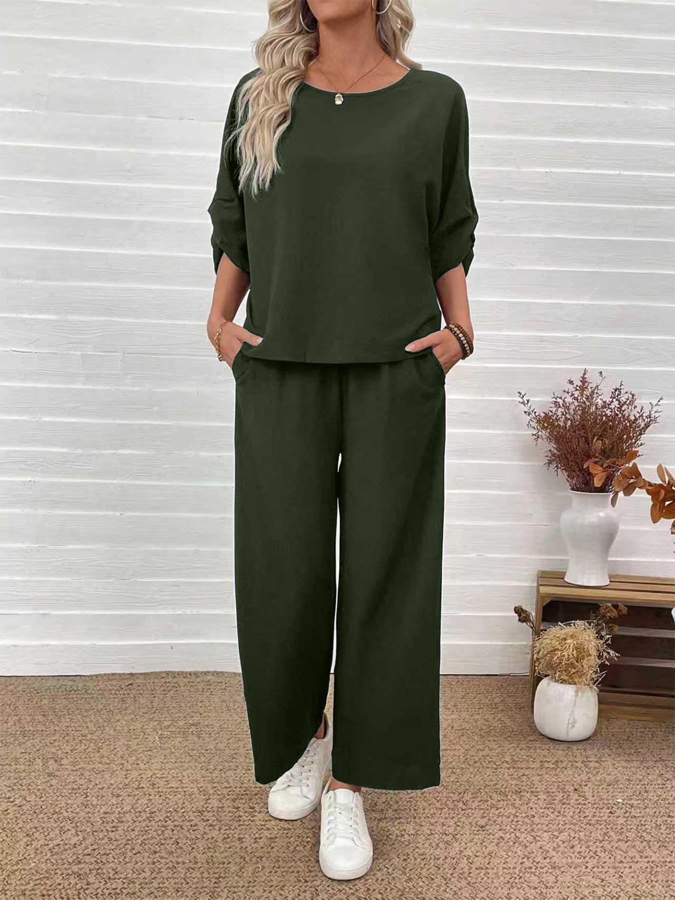 2025 Autumn Women s Retro Casual Wide-Leg Pants with Vertical Stripe Texture Large зелений
2025 Autumn Women s Retro Casual Wide-Leg Pants with Vertical Stripe Texture Large зелений