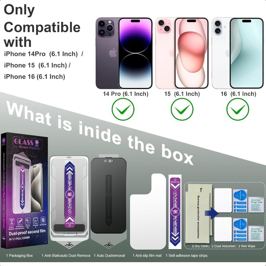 2 шт. Матовая защитная пленка для конфиденциальности для iPhone 16 15 14 Pro 6,1 дюйма Автоматическое удаление пыли Без пузырьков Защитная пленка из закаленного стекла AntiSpy United States
2 шт. Матовая защитная пленка для конфиденциальности для iPhone 16 15 14 Pro 6,1 дюйма Автоматическое удаление пыли Без пузырьков Защитная пленка из закаленного стекла AntiSpy United States